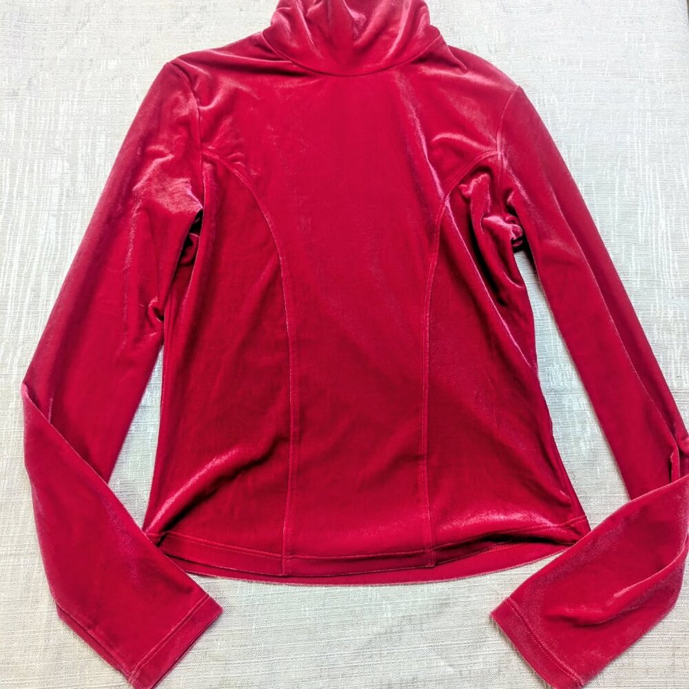 Like-New Icône Pink Velvet Turtleneck Top – Medium, No Flaws - Picture 7 of 7